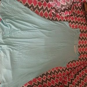Sleeveless light blue-green flowy tunic NWT